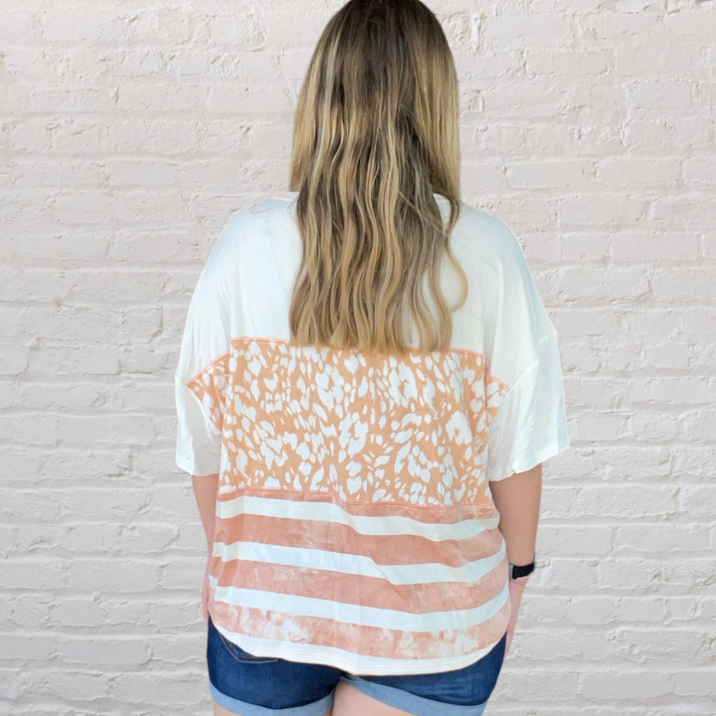 Coral Leopard Top