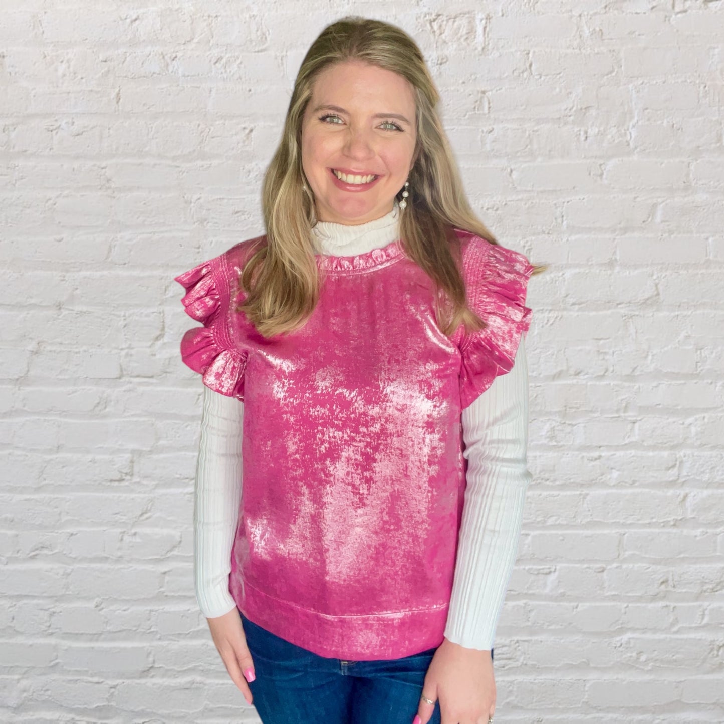 Pink Metallic Blouse