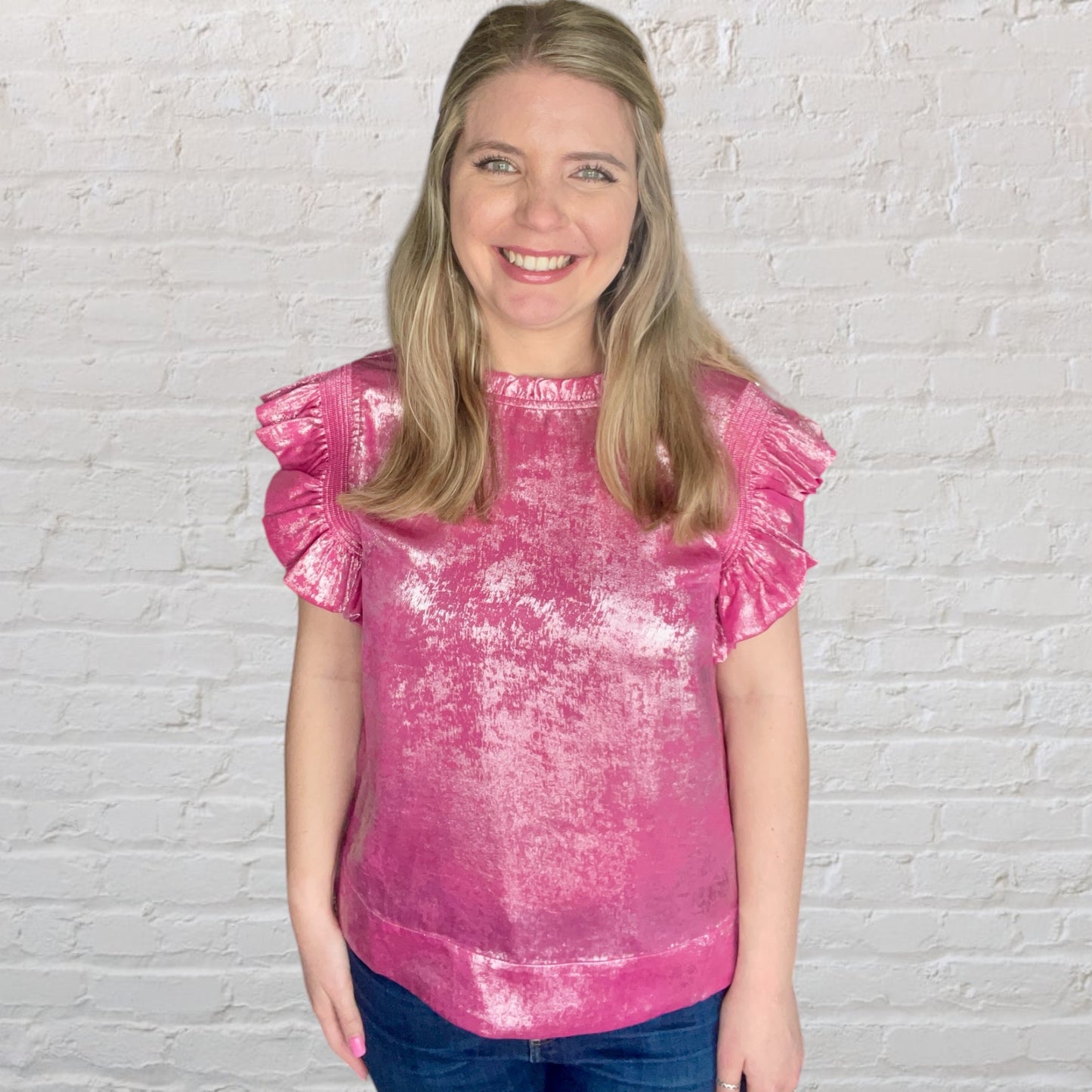 Pink Metallic Blouse