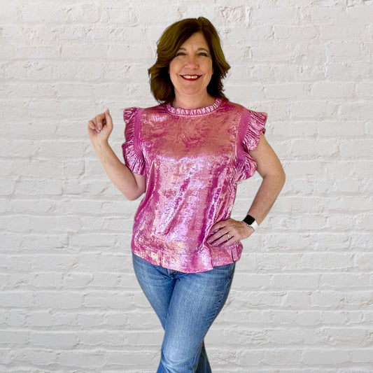 Pink Metallic Blouse