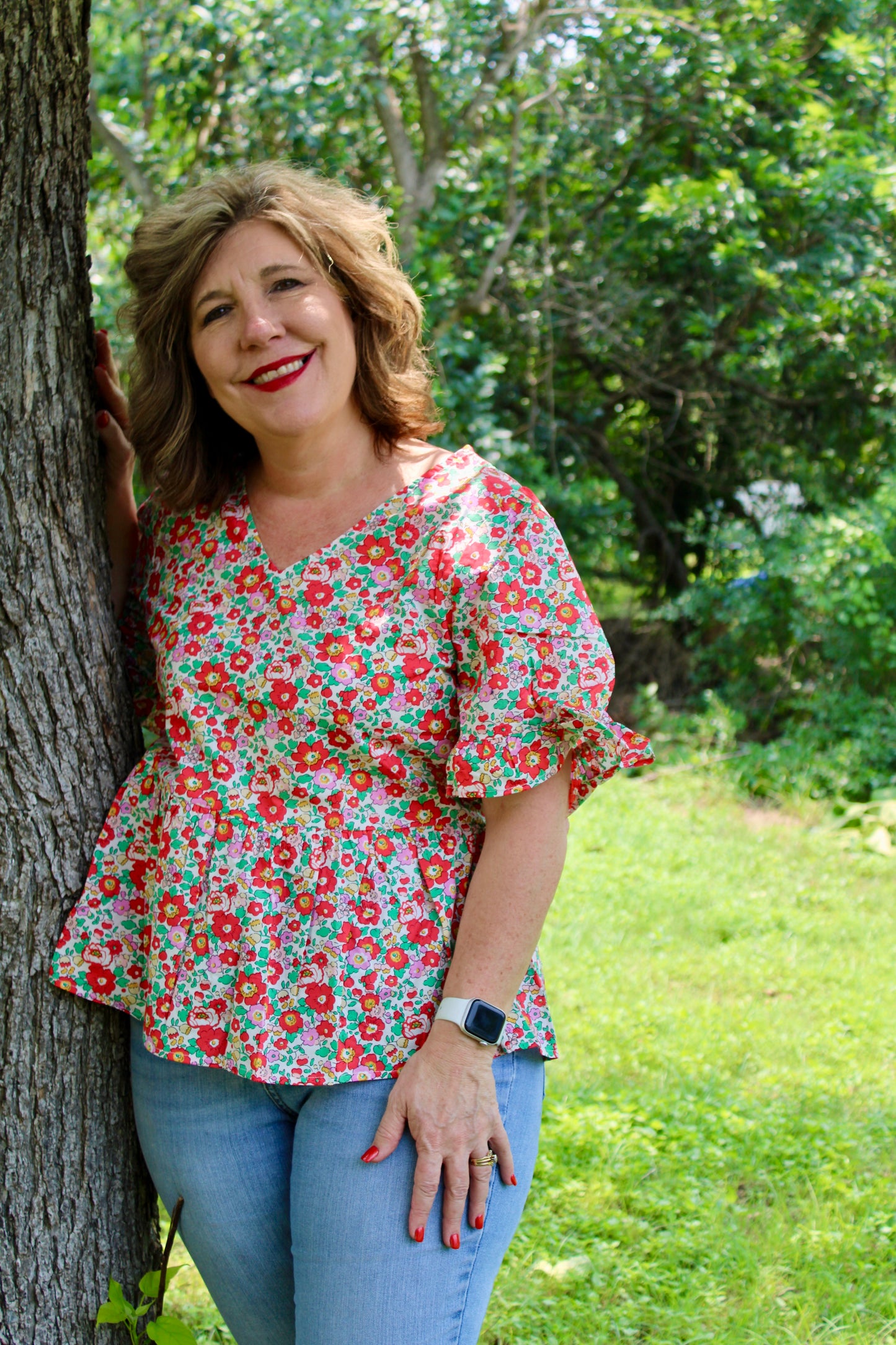 Floral Ruffle Top