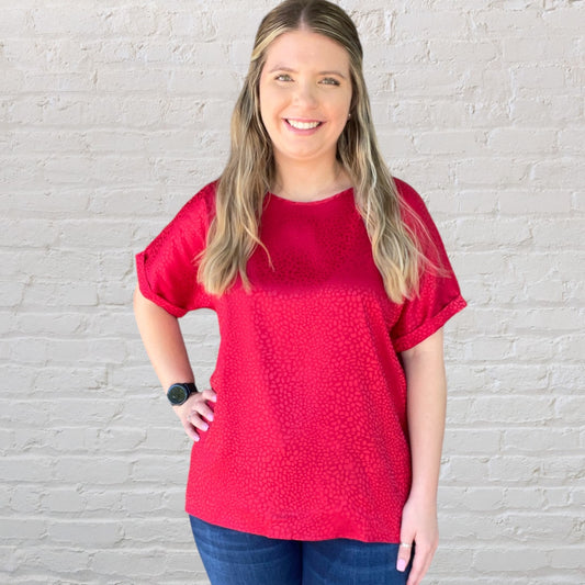 Red Satin Blouse